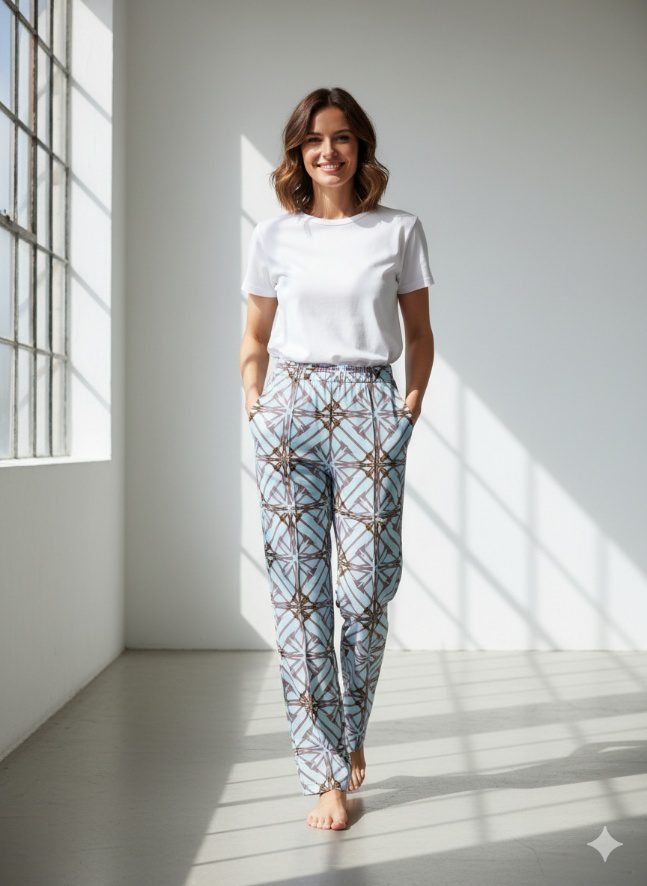 The Summer Geo Print Easy Pant
